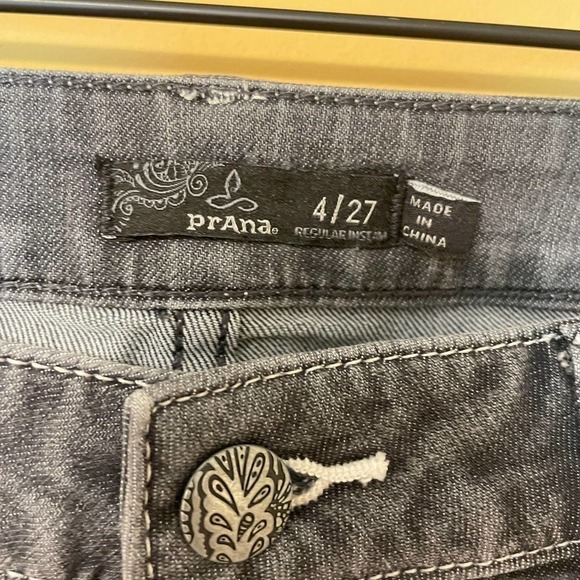 Prana Kayla Slim Jeans 27 4 Dark Gray Skinny Straight Charcoal - Picture 8 of 9
